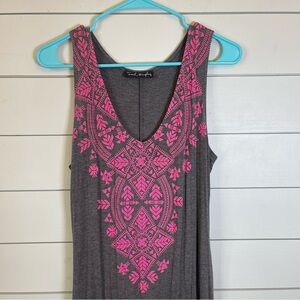 French atmosphere gray and‎ pink maxi dress women’s size large
